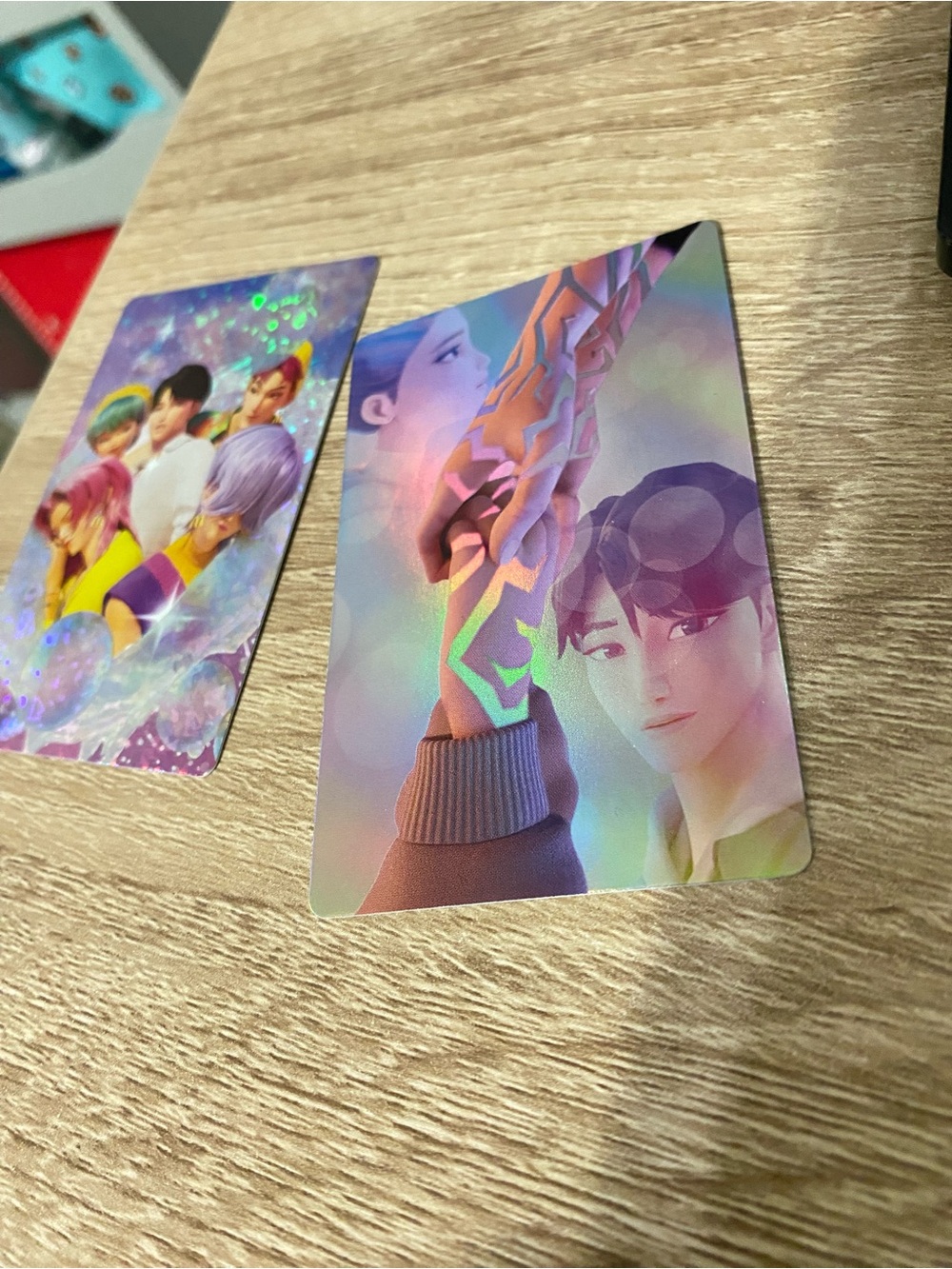 Holographic K-POP DEMON HUNTERS McDonalds Saja boys and Jinu Rumi hand card